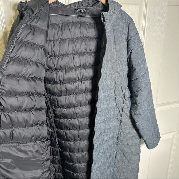 Torrid Long Hooded Longline Puffer Jacket Plus Size 3 3X Winter Gray Outdoor - Picture 13 of 16
